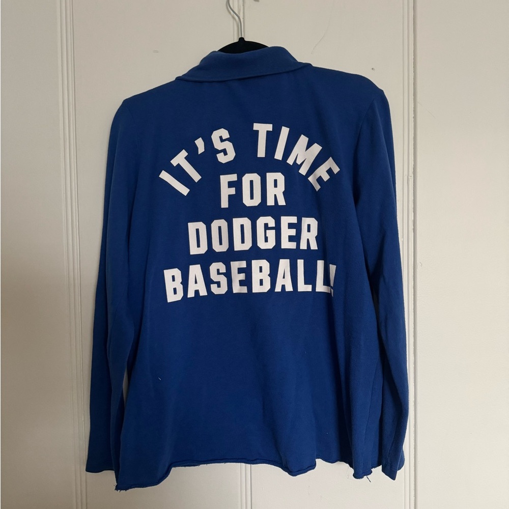 PINK Victorias Secret Dodgers Quarter Zip, Blue, Size XS
